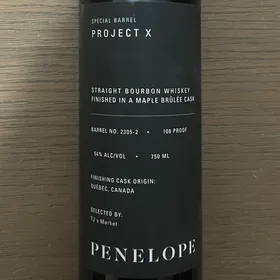 Penelope Project X Straight Bourbon Whiskey Finished In A Maple Brulee Cask