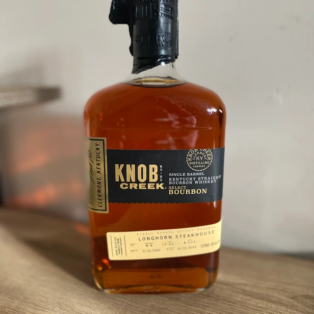 Knob Creek Single Barrel Select Bourbon Longhorn Steakhouse W-N F-05 R-023
