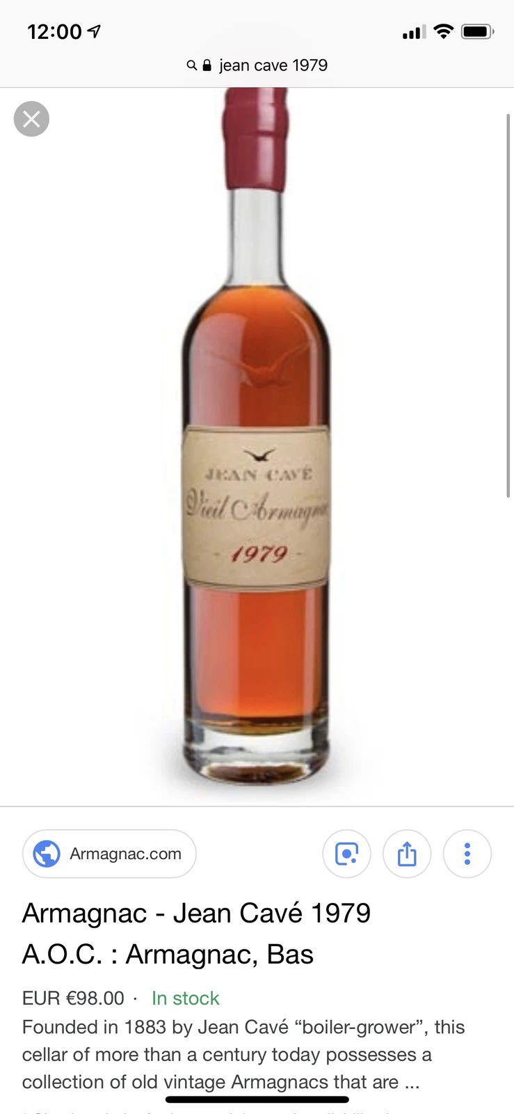 Jean Cave 1979 Armagnac
