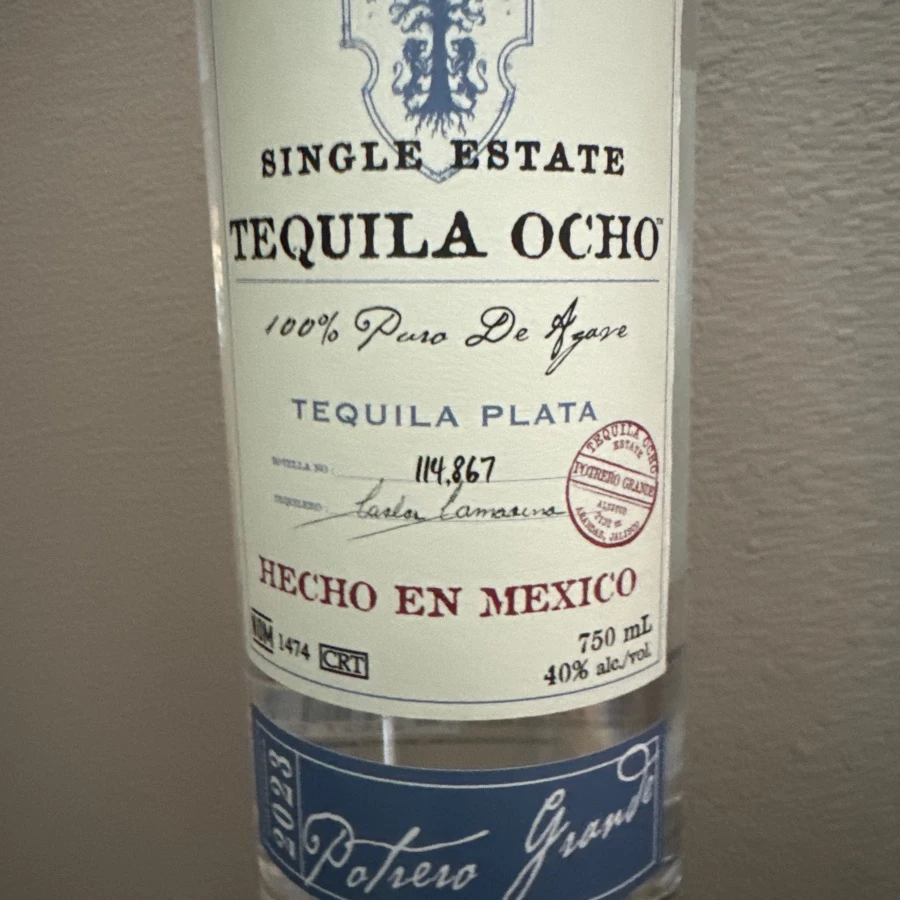 Tequila Ocho Plata Potrero Grande 2023