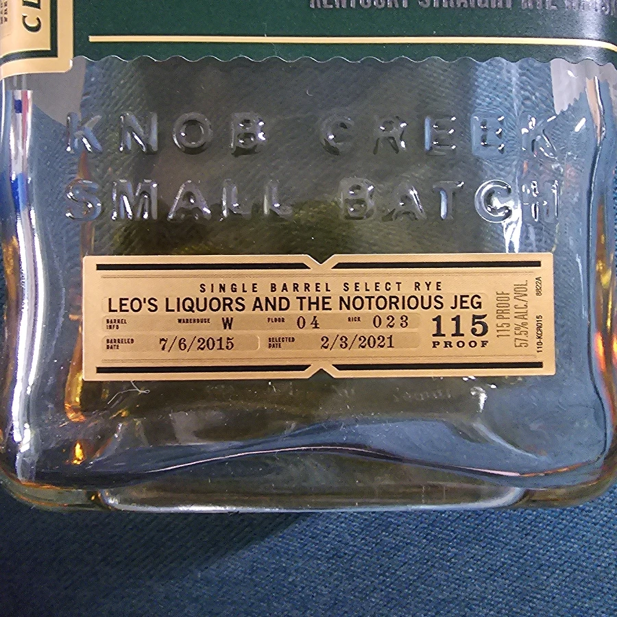 Knob Creek Single Barrel Select Rye (Leo's Liquors and the Notorious JEG)