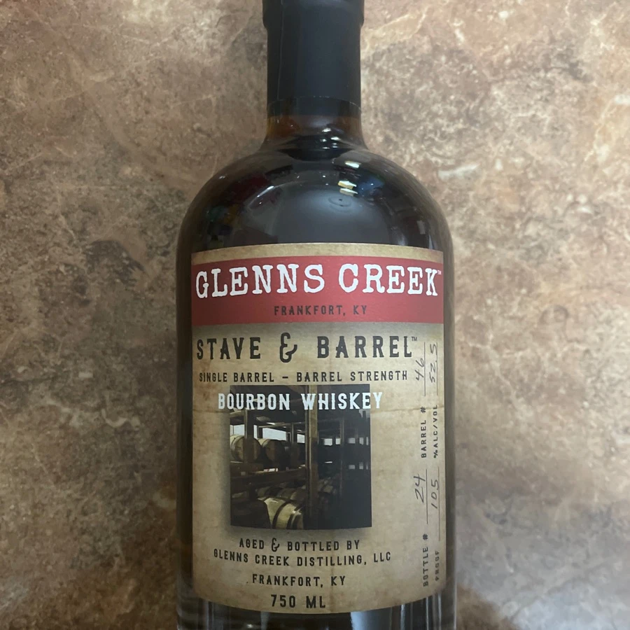 Glenns Creek Stave & Barrel Single Barrel - Barrel Strength Bourbon Whiskey