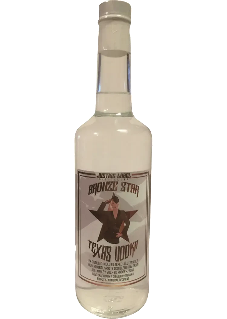 Justice Label Bronze Star Texas Whiskey