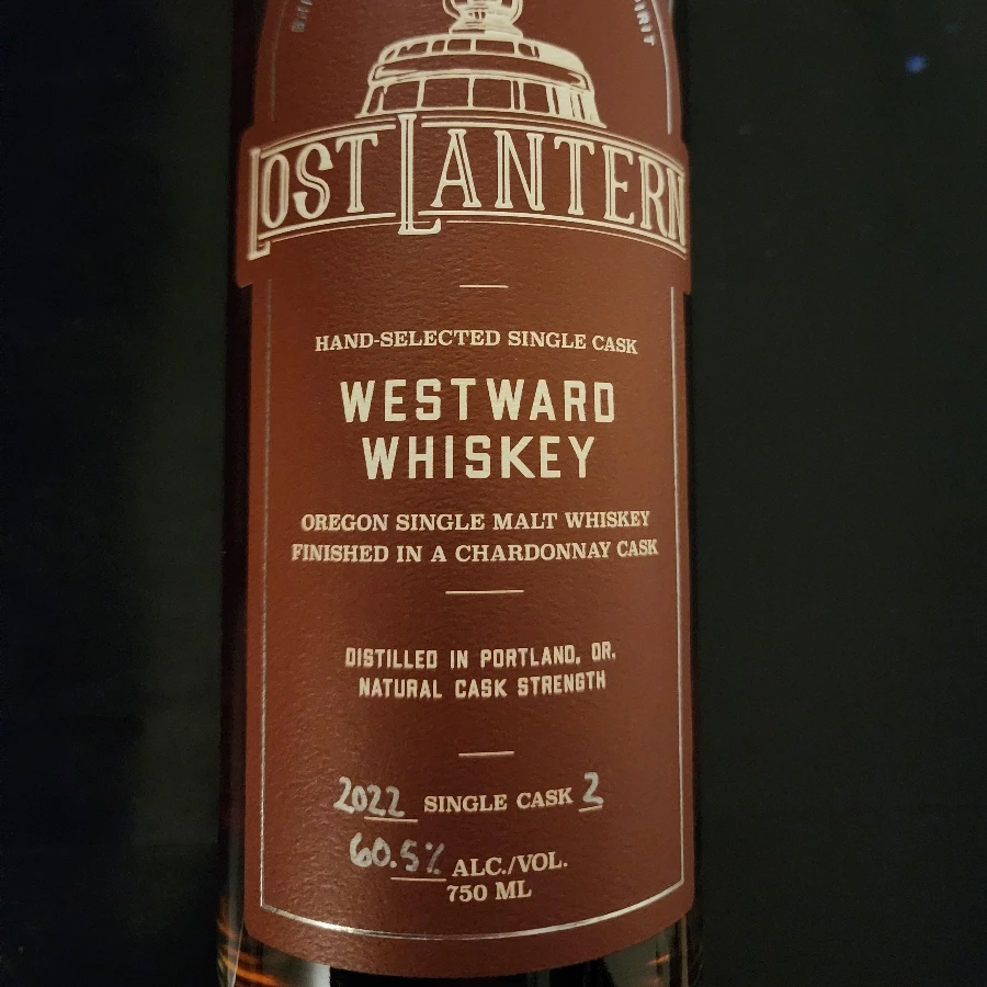 Westward Oregon Single Malt Finished in Chardonnay Cask 2022 Single Cask #2 (Lost Lantern)
