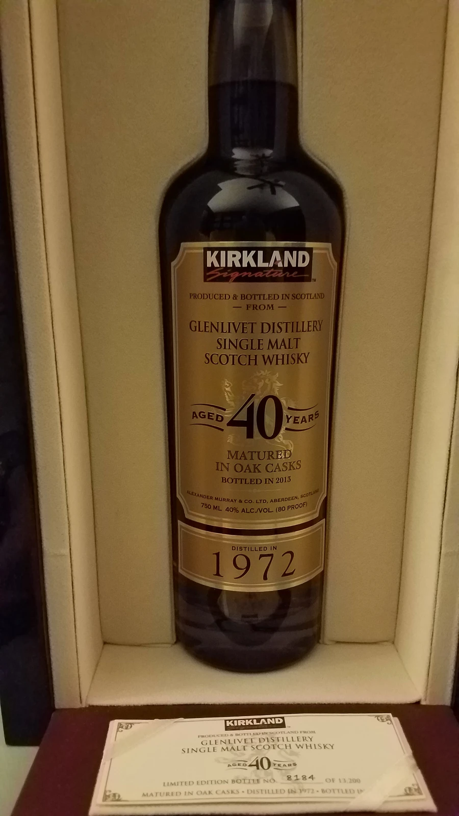 Glenlivet 1972 40 Year (Kirkland Signature)