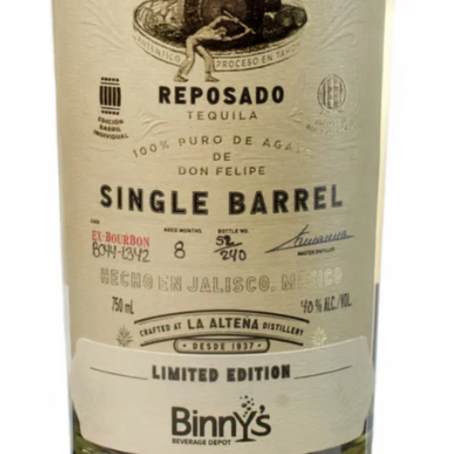 El Tesoro Reposado Single Barrel Ex-Bourbon B044-L342 Binny's Beverage Depot
