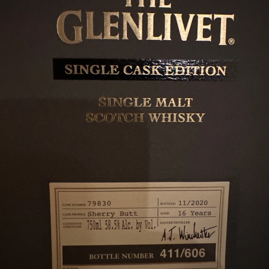 Glenlivet single cask edition sherry butt 16 year cask #79830