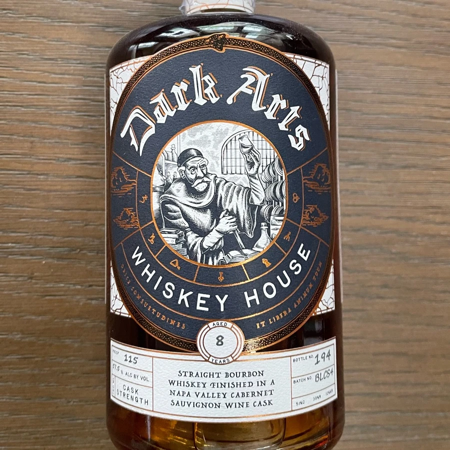 Dark Arts Whiskey House Straight Bourbon Whiskey Finished In a Napa Valley Cabernet Sauvignon Wine Cask