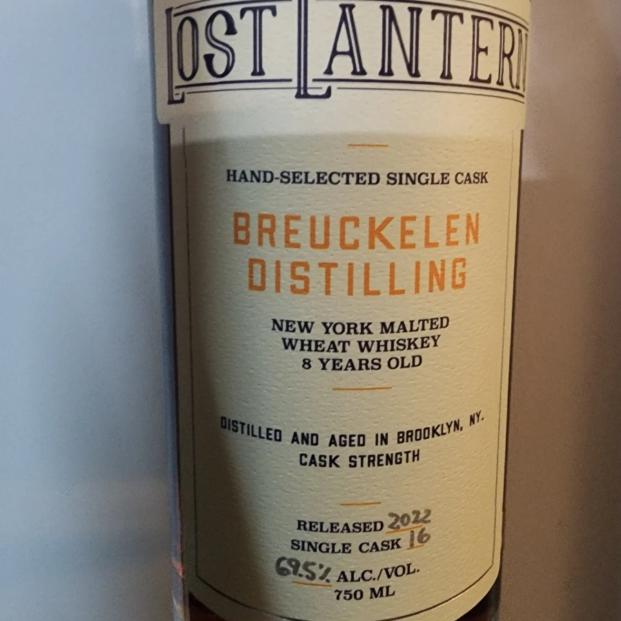 Breuckelen Distilling New York Malted Wheat Whiskey 2022 Single Cask #16 (Lost Lantern)