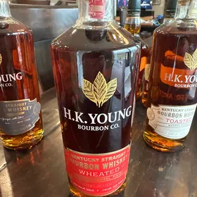 H.K. Young Barrel Strength Kentucky Straight Bourbon Whiskey Toasted Barrel Finish Wheated Small Batch No 1