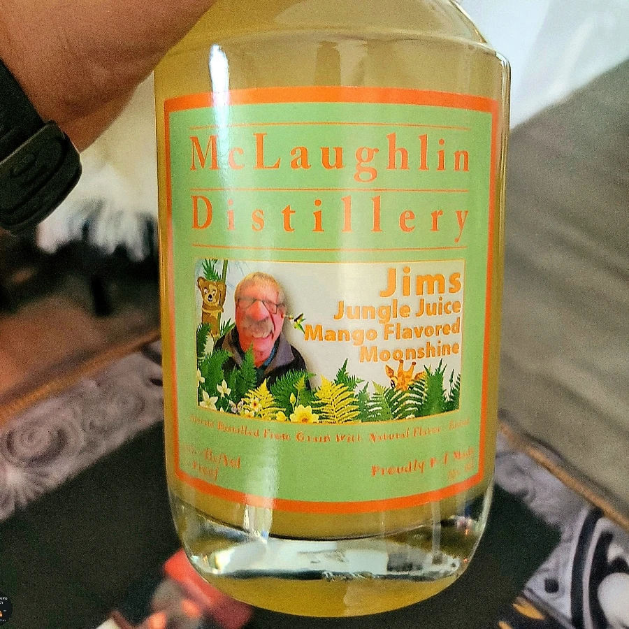McLaughlin Distillery Jims Jungle Juice Mango Flavored Moonshine