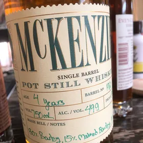 McKenzie Irish style whiskey distillery only