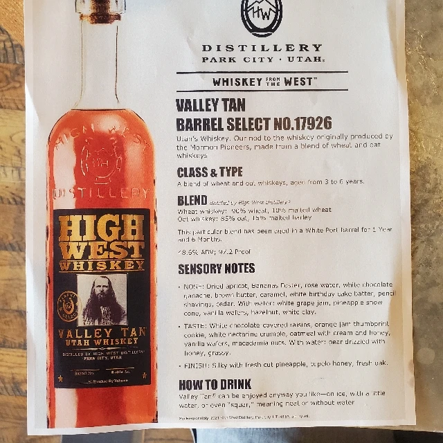 Valley Tan Barrel Select No.17926