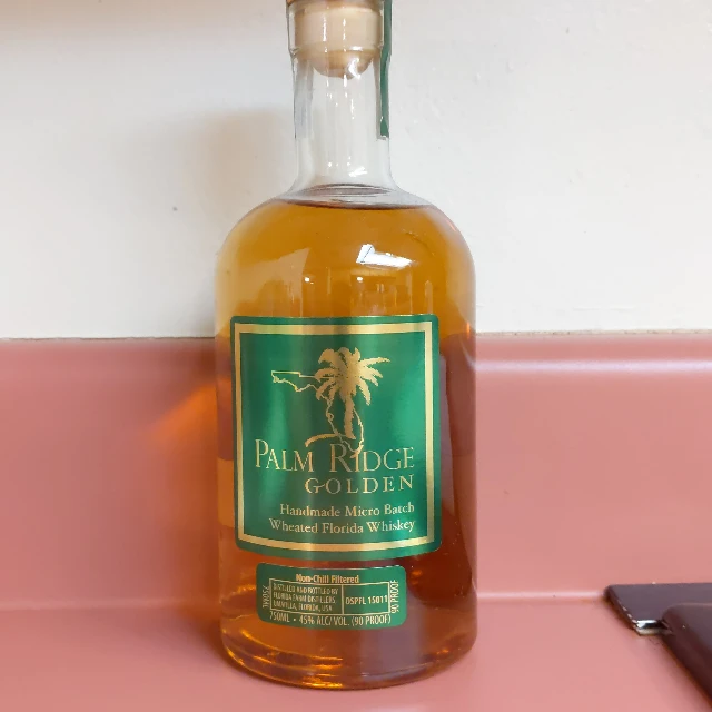Palm Ridge Golden Handmade Micro Batch Wheated Florida Whiskey
