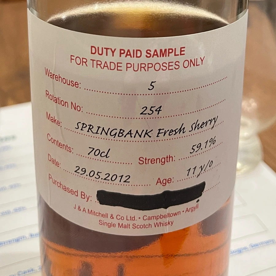 Springbank Fresh Sherry 2012 11 Years