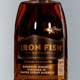 Iron Fish Barrel Strength Bourbon Finished in Maple Syrup Barrels