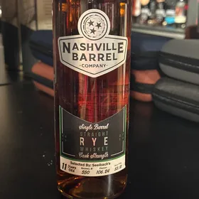 Nashville Barrel Company 11 Year Old Cask Strength Single Barrel Straight Rye Whiskey Selected by Seelbach's (barrel #550)