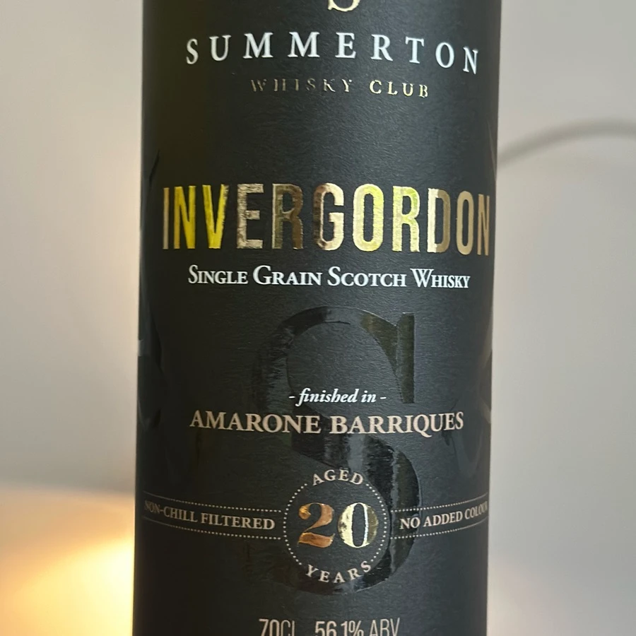 Invergordon 20 Year Old Single Grain Scotch Whisky Amarone Barriques Summerton