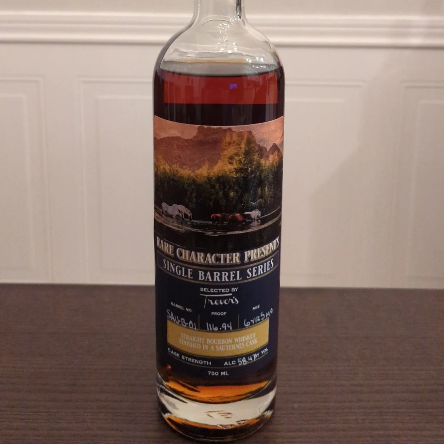 Rare Character Single Barrel Straight Bourbon Whiskey Finished in a Sauternes Cask