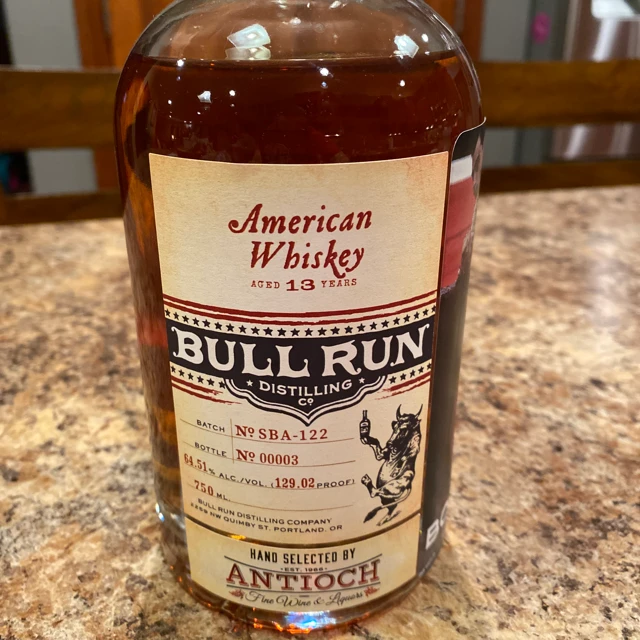 Bull Run American Whiskey 13 years old