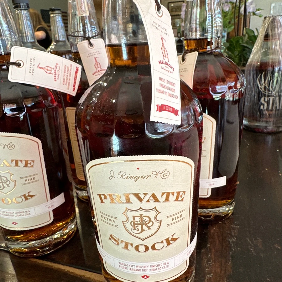 J Rieger Private Stock finished in a Dry Curacao Cask (Seelbach's pick)