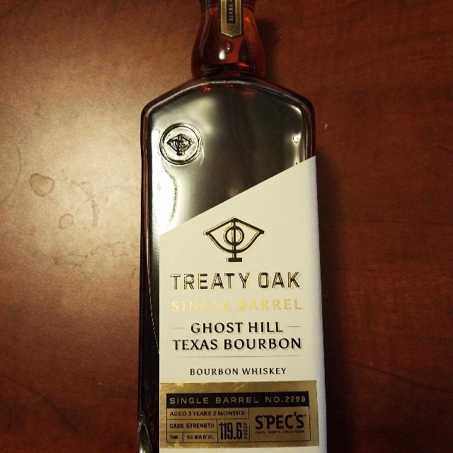 Treaty Oak Single Barrel Ghost Hill Texas Bourbon, Spec's 2299