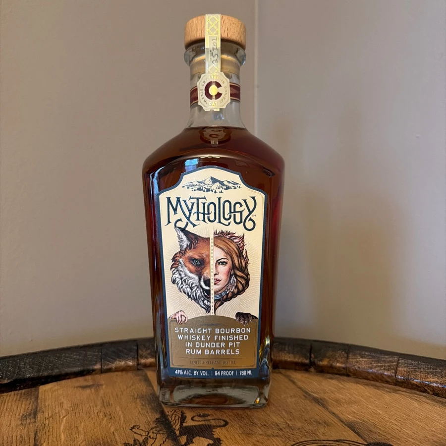 Mythology Straight Bourbon Whiskey finished in dunder pit rum barrels