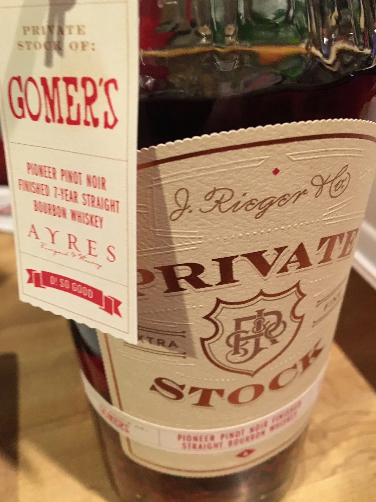 J. Rieger Private Stock - Pioneer Pinot Noir Finished
