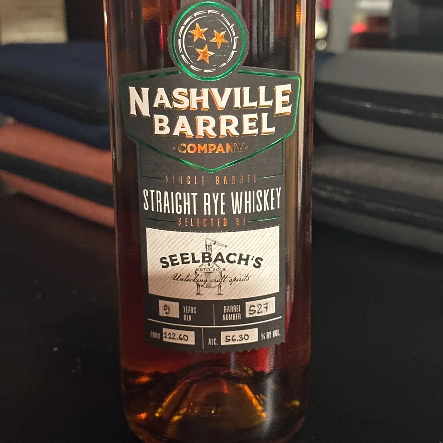 Nashville Barrel Company Single Barrel Straight Rye Whiskey Selected by Seelbach's (barrel #527)