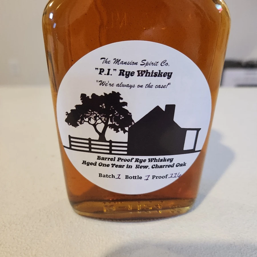 The Mansion Spirit Company "P.I." Rye Whiskey