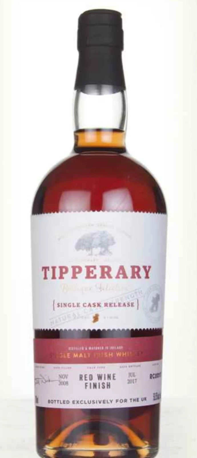Tipperary 8 year Red Wine Cask Finish - Cask RC00117