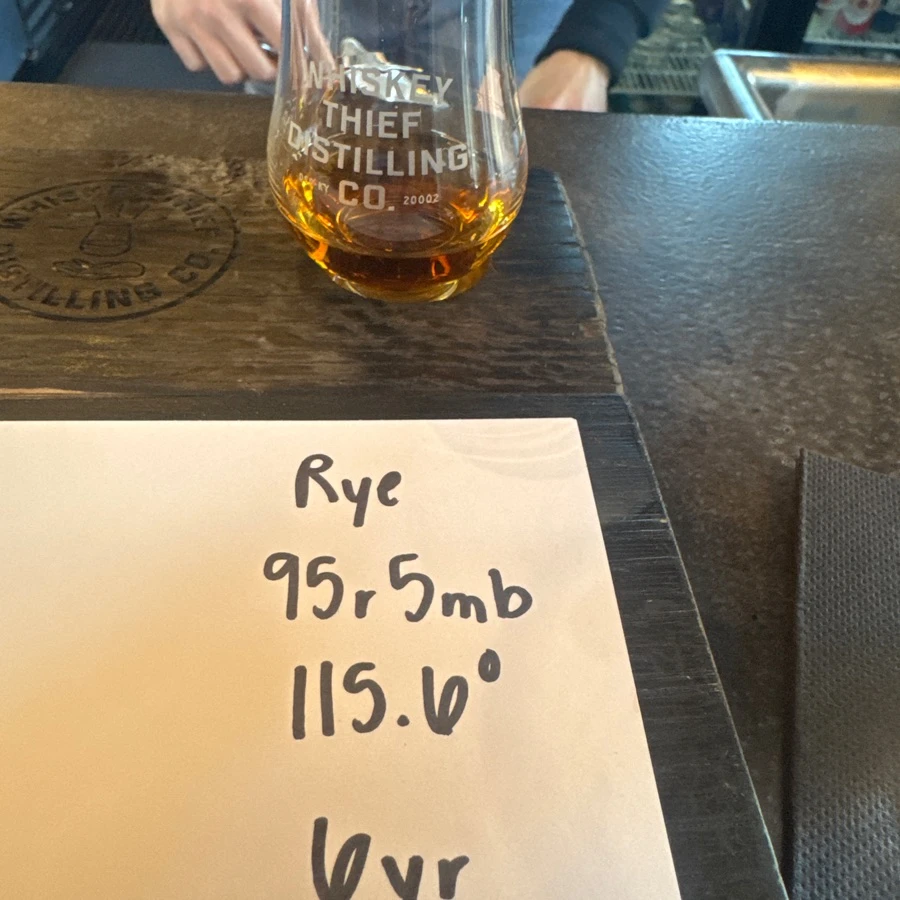 Whiskey Thief Distilling Co Rye (95r/5mb)