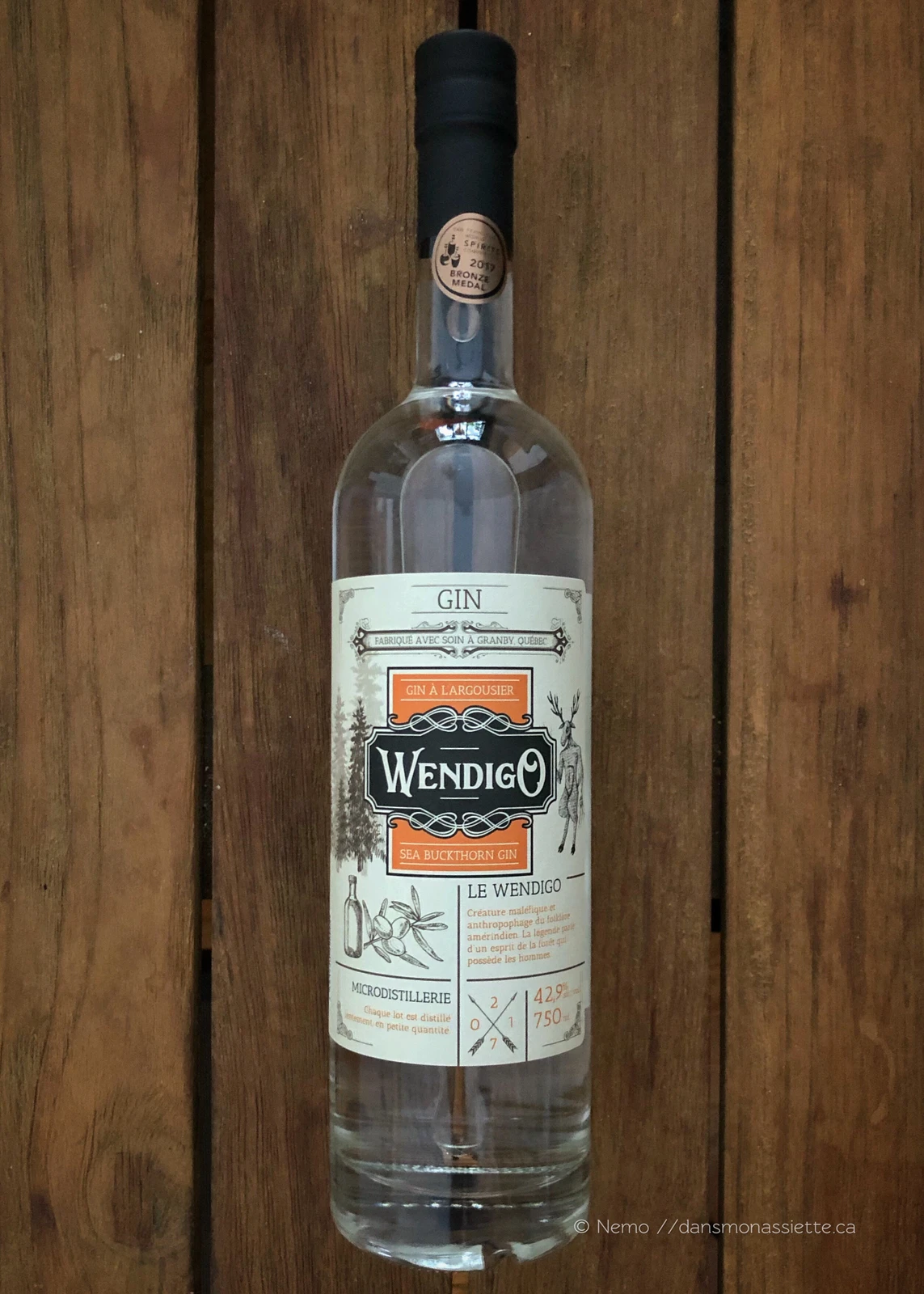 Wendigo Gin à l'Argousier