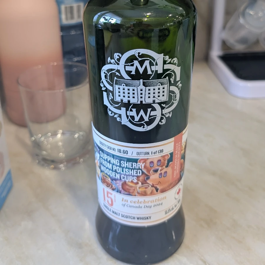 Supping Sherry from Polished Wooden Cups Cask 18.60 (SMWS)