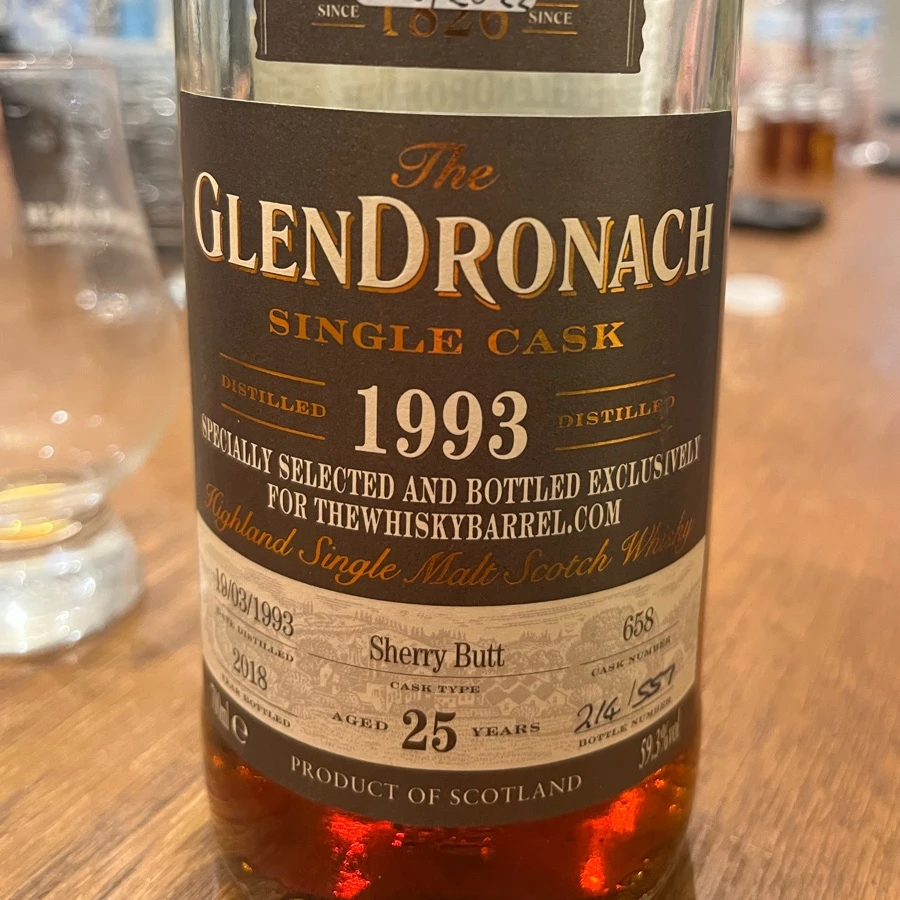 Glendronach 1993 25 Years Cask #358