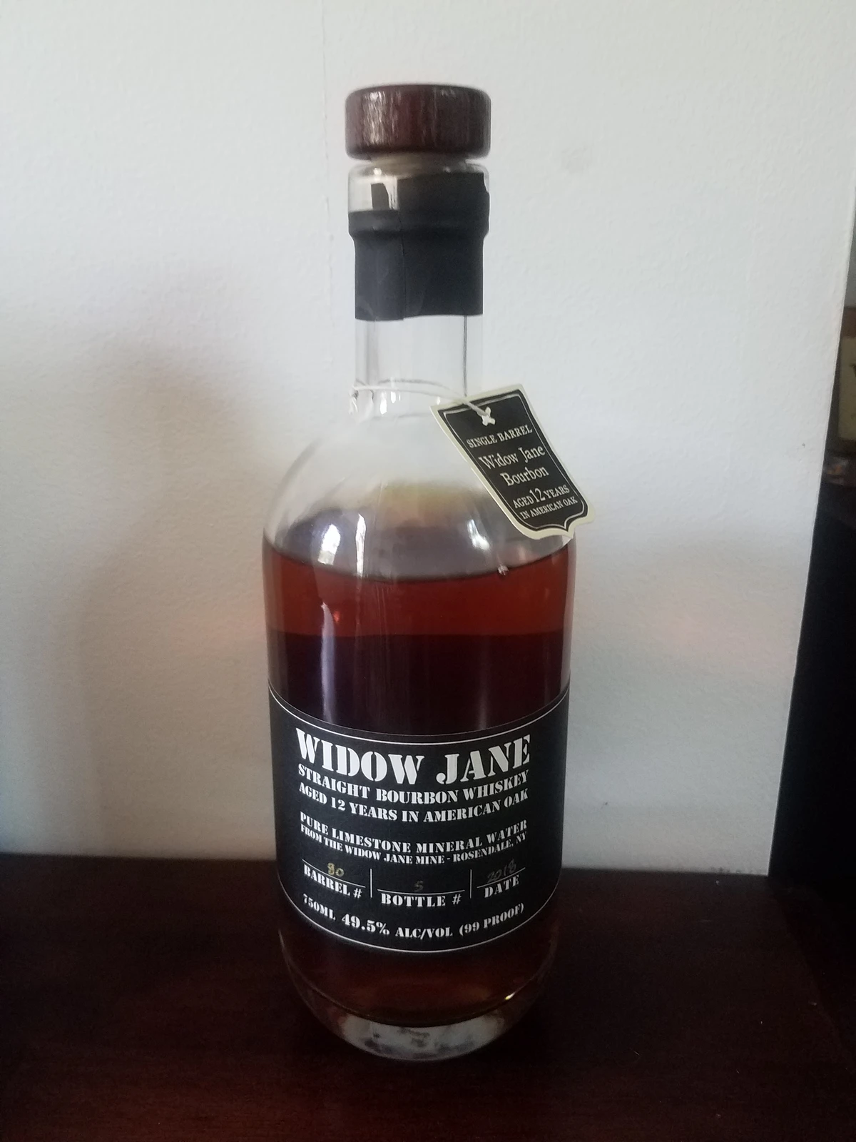 Widow Jane Single Barrel Straight Bourbon 12 Year 2018 Release (Barrel #80)