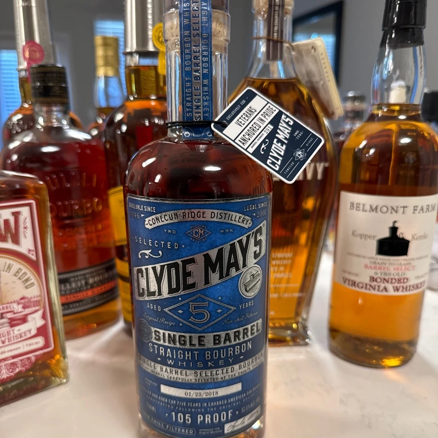Clyde May's 5 year single barrel selected (Veterans Anchored in Pride)