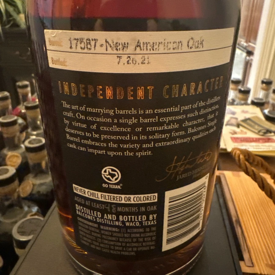 Balcones Texas Single Malt Single Barrel - Caskers pick Barrel 17587
