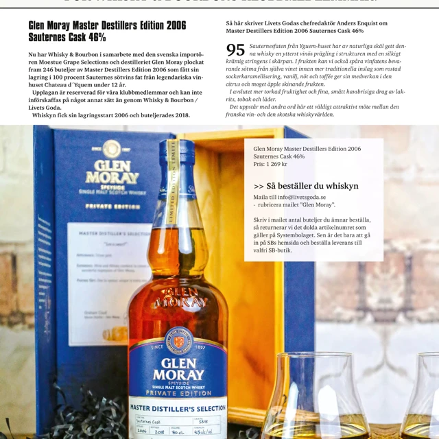 Glen Moray Master  Destillers Edition 2006 Sauternes Cask 46%