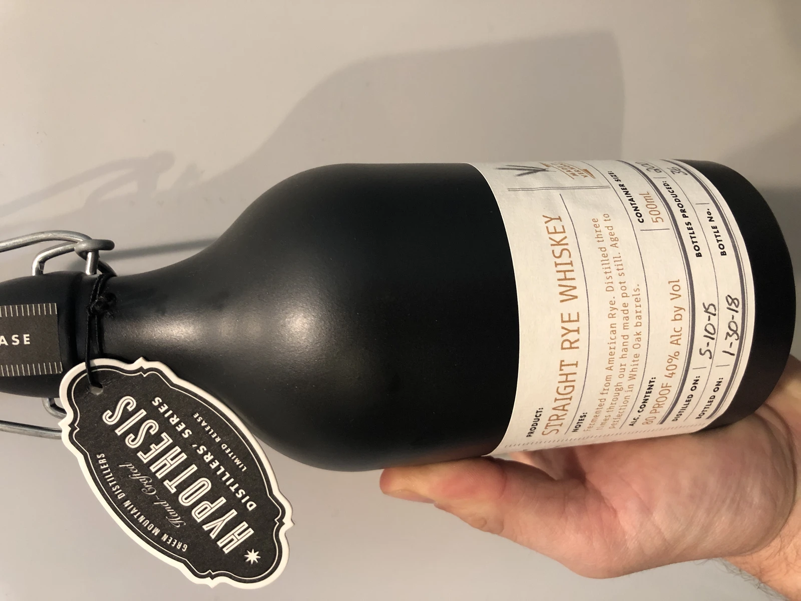 Green Mountain Distillers Hypothesis Straight Rye Whiskey