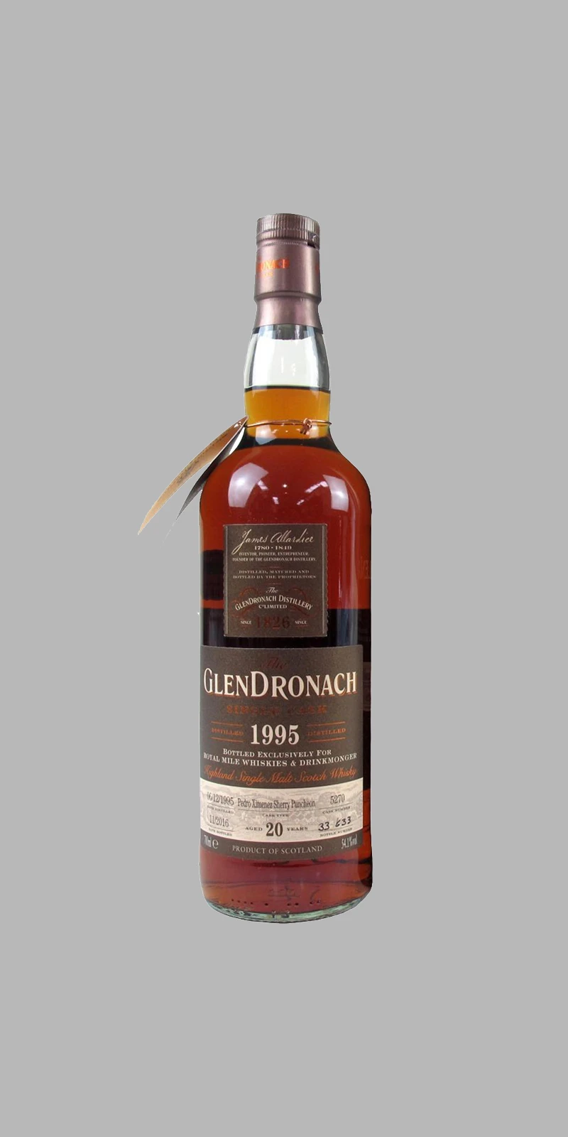 Glendronach 1995 20 Year Pedro Ximenez Cask #5270