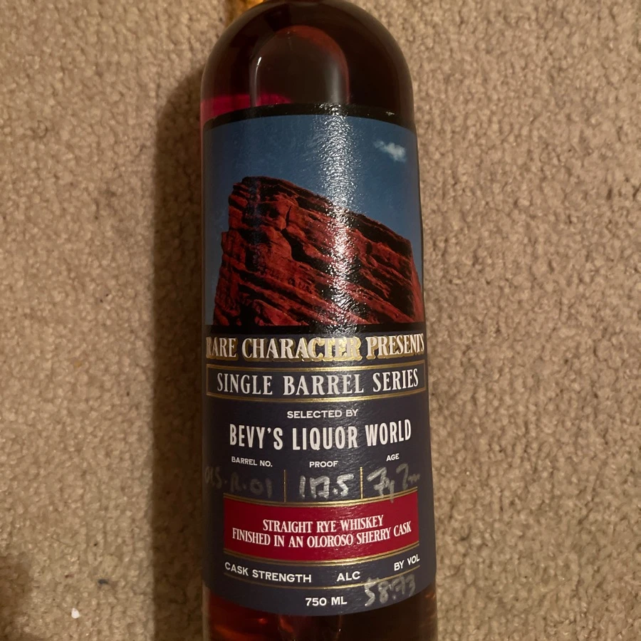 Rare Character Single Barrel Series Cask Strength Straight Rye Whiskey finished in Oloroso Sherry Cask
