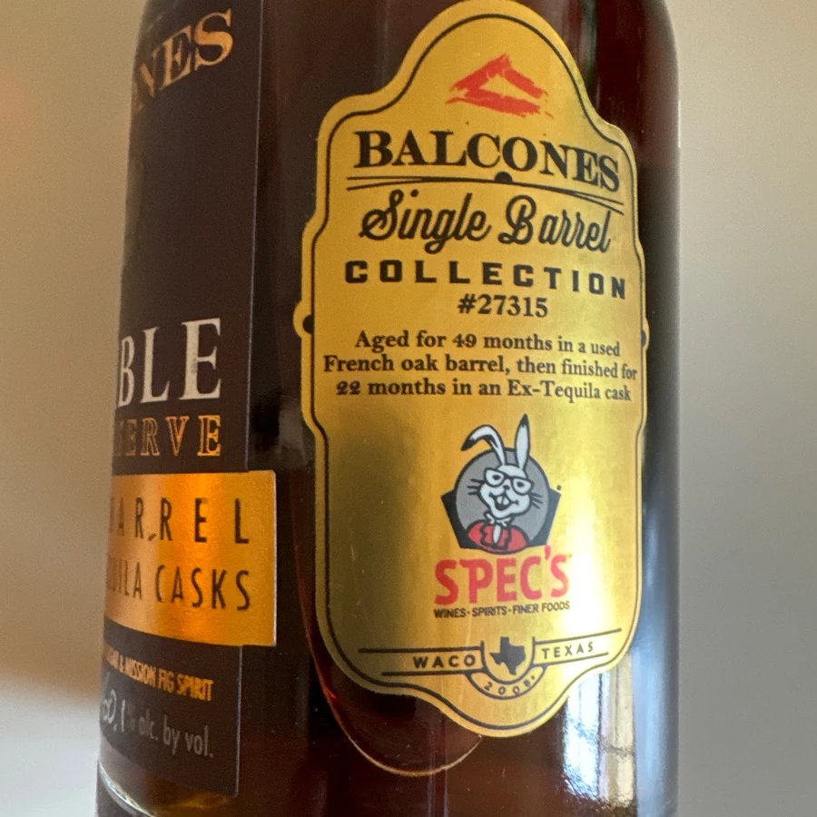 Balcomss Rumble Cask Reserve Single Barrel 27315 Spec's pick