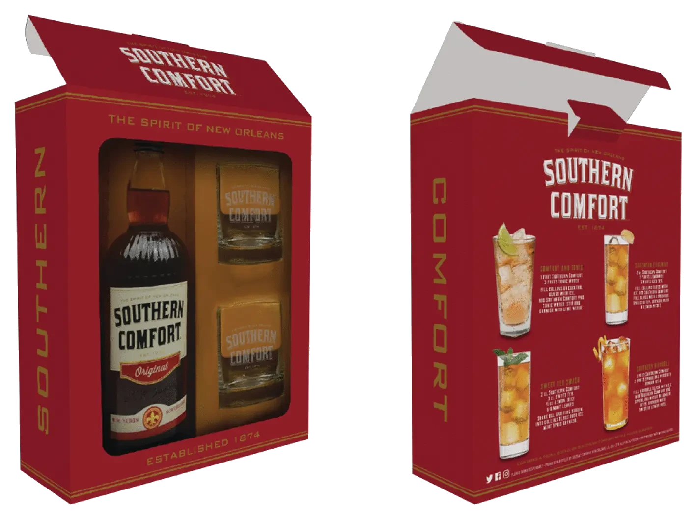Southern Comfort W 2 Glasses Gift