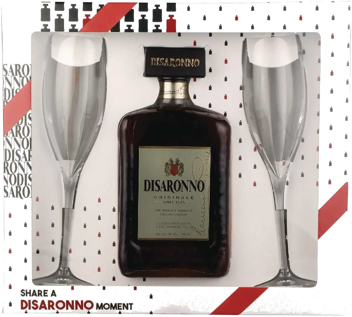 Disaronno Amaretto With Wine Flutes