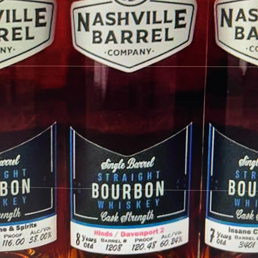 Nashville Barrel Company Single Barrel Bourbon (#1208 Hinds/Davenport 2)