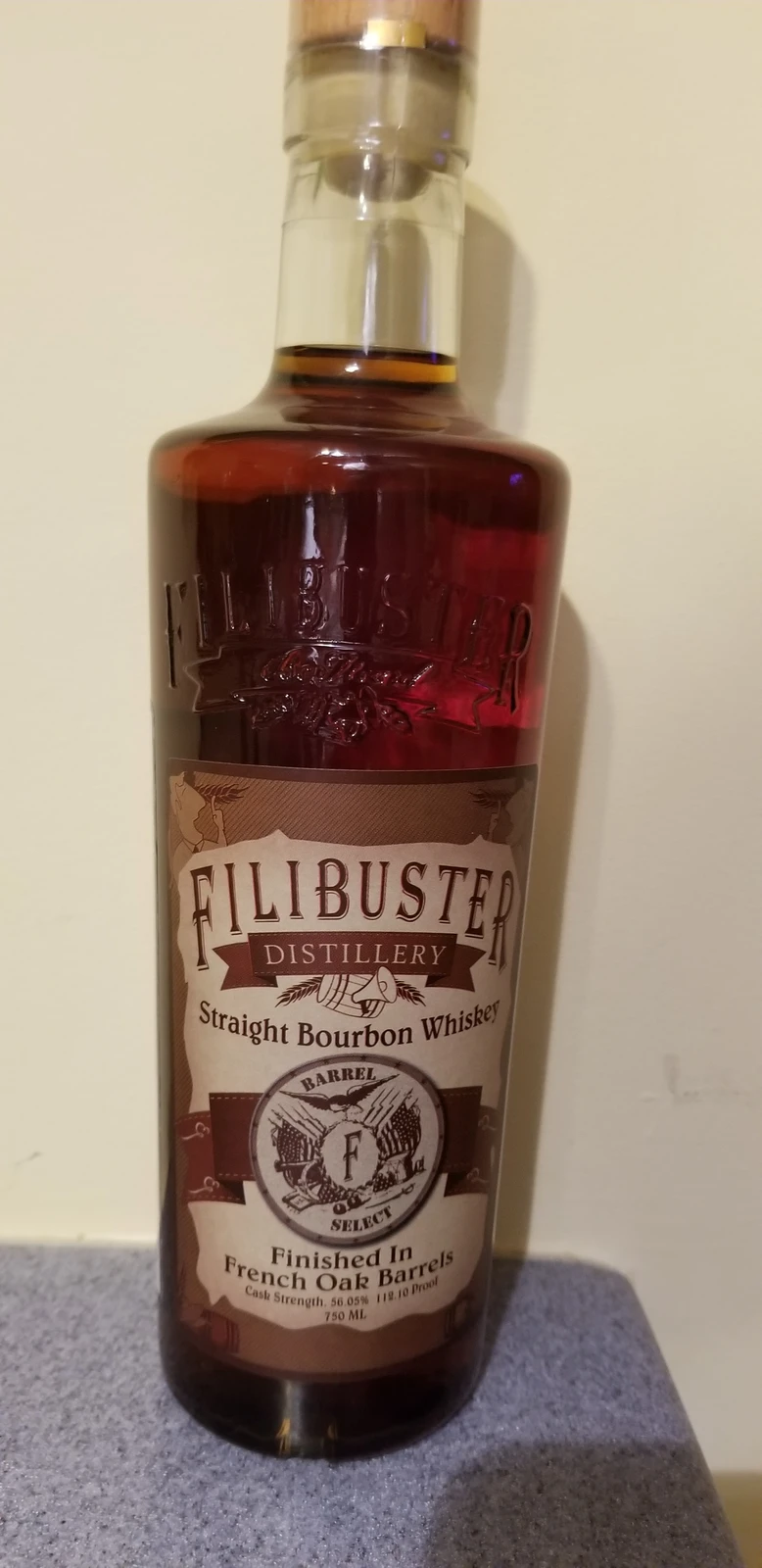 Filibuster Barrel Select Cask Strength Straight Bourbon Finished in French Oak
