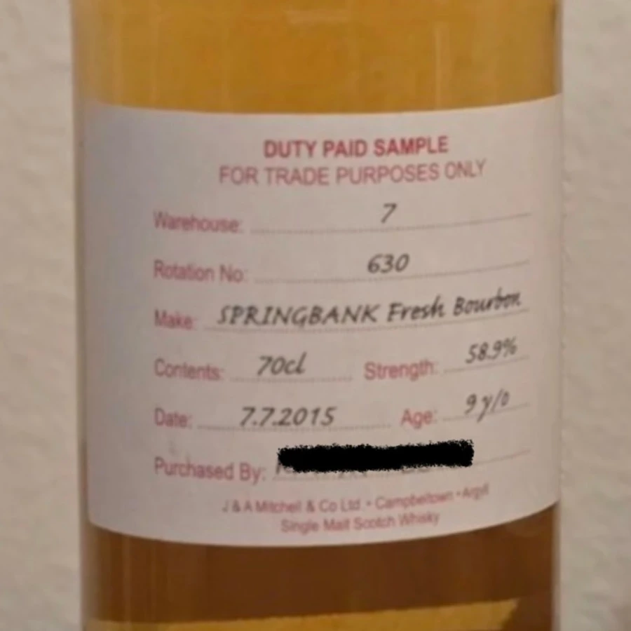 Springbank 2015 9 Year Fresh Bourbon