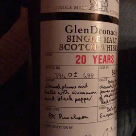 Private barrel glendronach 20 yo
