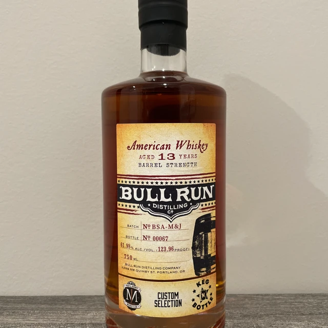 Bull Run American Whiskey Aged 13 Years Barrel Strength - Custom Selection (Mash and Journey Whiskey Club)